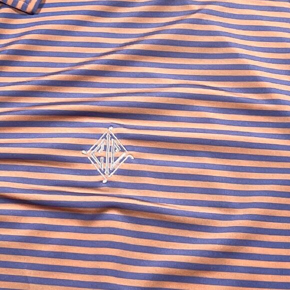 Ralph Lauren RLX Polo Shirt Mens XL Blue Orange Striped Performance Short Sleeve - Picture 4 of 10